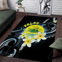 Palau United Nations Day Area Rug Polynesian Curves Plumeria - Polynesian Pride