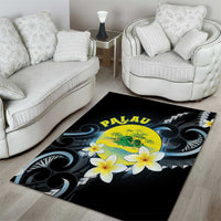 Palau United Nations Day Area Rug Polynesian Curves Plumeria - Polynesian Pride