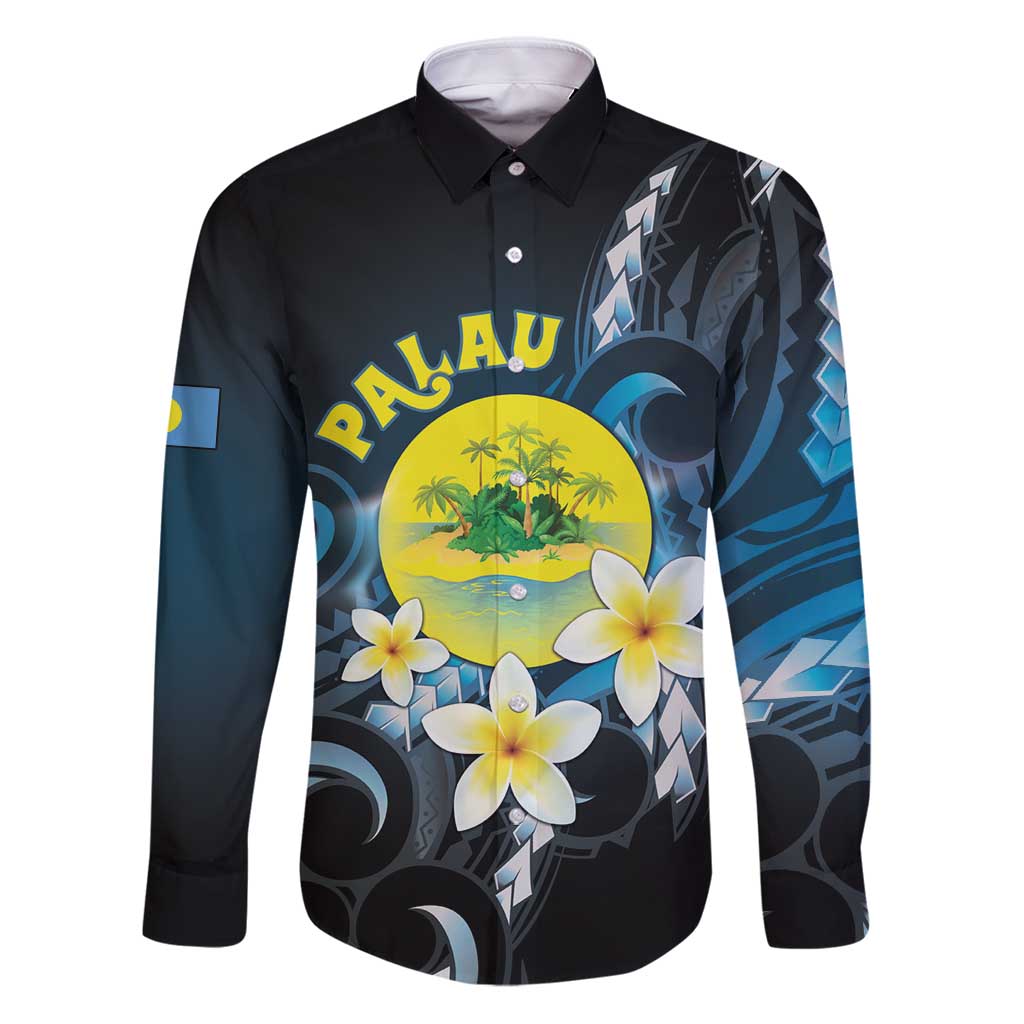 Palau United Nations Day Family Matching Puletasi and Hawaiian Shirt Polynesian Curves Plumeria - Polynesian Pride
