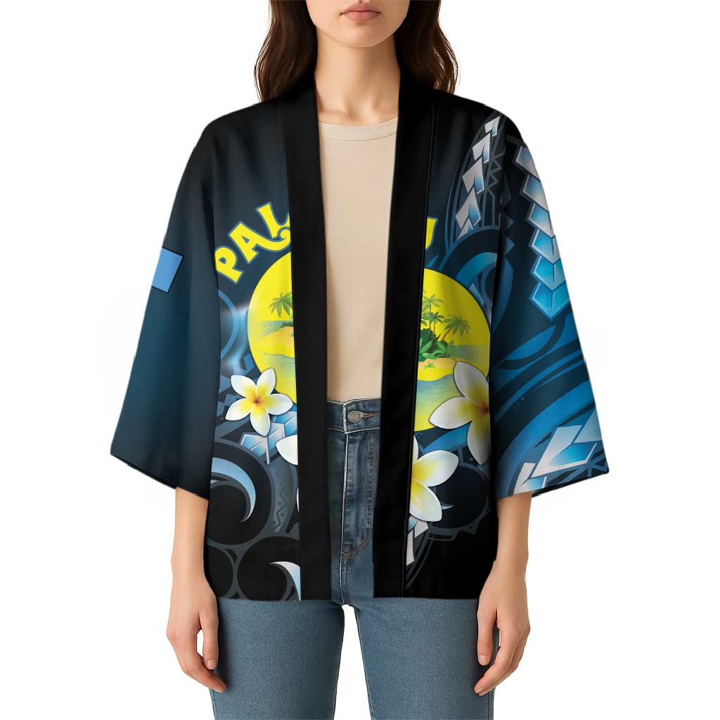 Palau United Nations Day Kimono Polynesian Curves Plumeria - Polynesian Pride