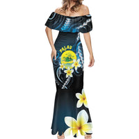 Palau United Nations Day Mermaid Dress Polynesian Curves Plumeria - Polynesian Pride