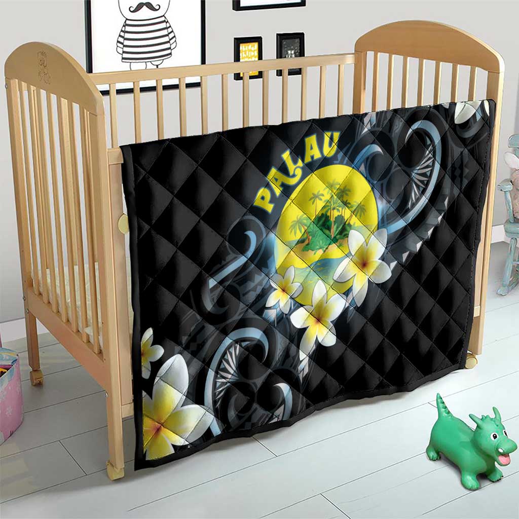 Palau United Nations Day Quilt Polynesian Curves Plumeria - Polynesian Pride