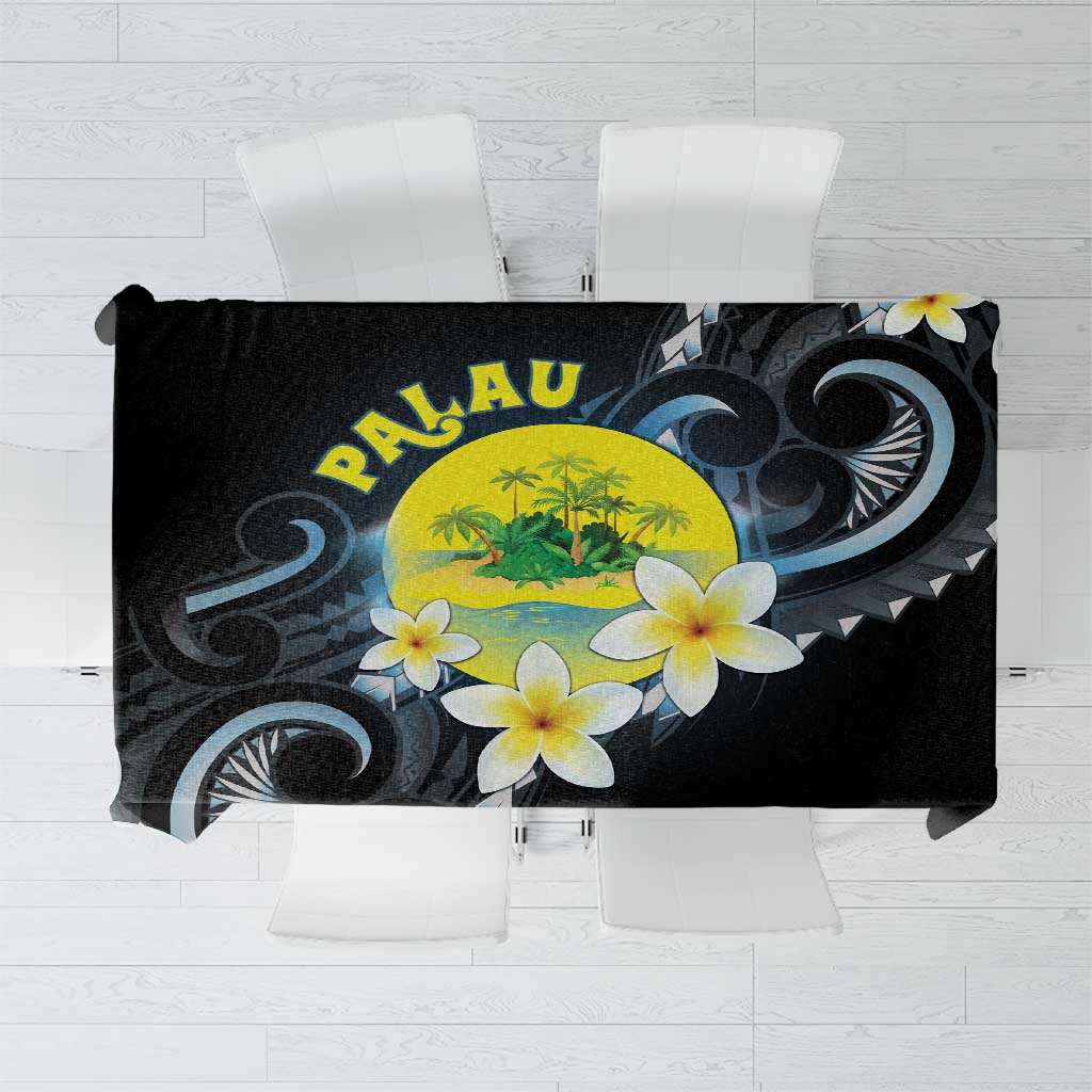 Palau United Nations Day Tablecloth Polynesian Curves Plumeria - Polynesian Pride
