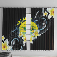 Palau United Nations Day Window Curtain Polynesian Curves Plumeria - Polynesian Pride