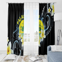 Palau United Nations Day Window Curtain Polynesian Curves Plumeria - Polynesian Pride