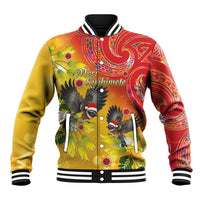 New Zealand Piwakawaka Christmas Baseball Jacket With Maori Pattern LT05 Unisex Yellow - Polynesian Pride