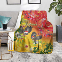 New Zealand Piwakawaka Christmas Blanket With Maori Pattern LT05 - Polynesian Pride