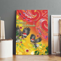 New Zealand Piwakawaka Christmas Canvas Wall Art With Maori Pattern LT05 - Polynesian Pride