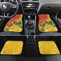New Zealand Piwakawaka Christmas Car Mats With Maori Pattern LT05 Set 4pcs Yellow - Polynesian Pride