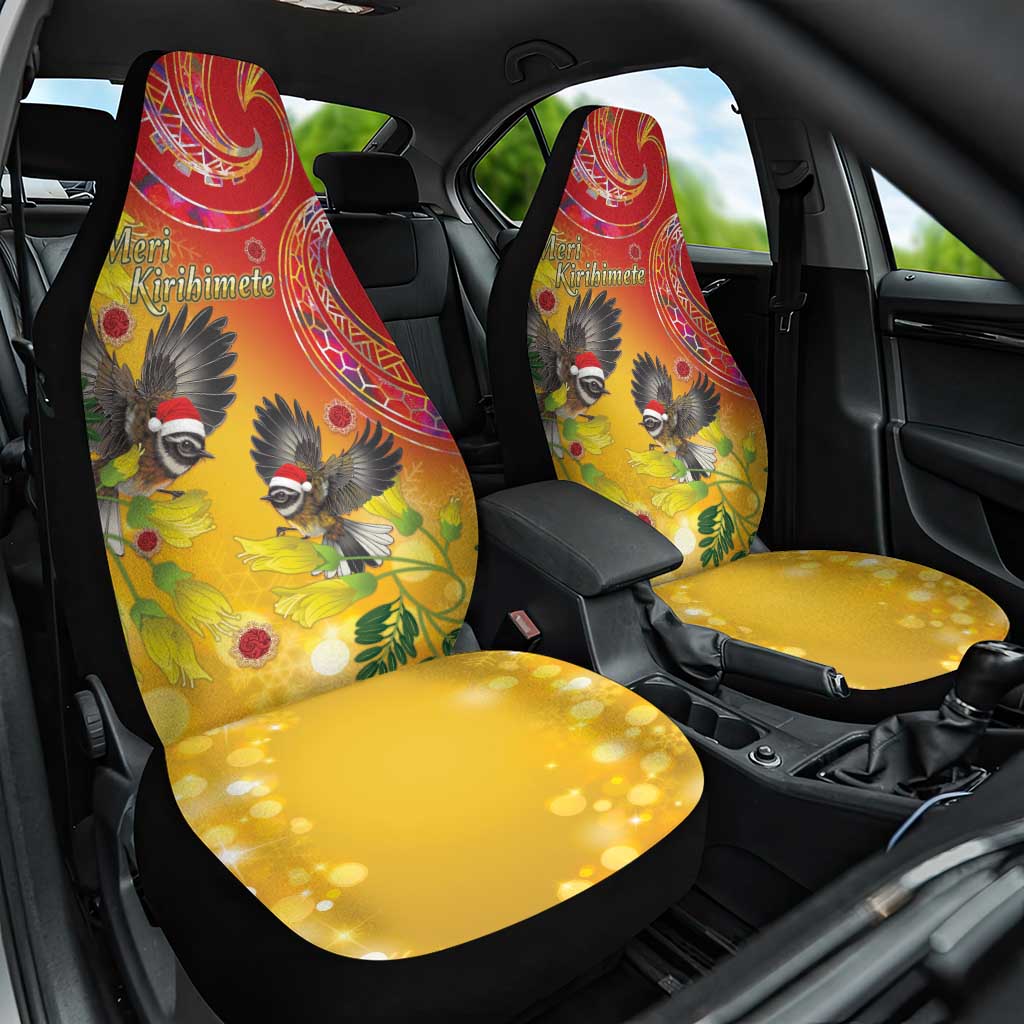 New Zealand Piwakawaka Christmas Car Seat Cover With Maori Pattern