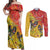 New Zealand Piwakawaka Christmas Couples Matching Off Shoulder Maxi Dress and Long Sleeve Button Shirt With Maori Pattern