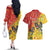 New Zealand Piwakawaka Christmas Couples Matching Off The Shoulder Long Sleeve Dress and Hawaiian Shirt With Maori Pattern