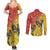 New Zealand Piwakawaka Christmas Couples Matching Summer Maxi Dress and Long Sleeve Button Shirt With Maori Pattern