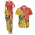 New Zealand Piwakawaka Christmas Couples Matching Tank Maxi Dress and Hawaiian Shirt With Maori Pattern