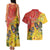 New Zealand Piwakawaka Christmas Couples Matching Tank Maxi Dress and Hawaiian Shirt With Maori Pattern