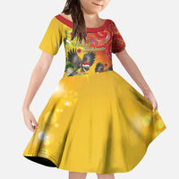 New Zealand Piwakawaka Christmas Family Matching Off The Shoulder Long Sleeve Dress and Hawaiian Shirt With Maori Pattern