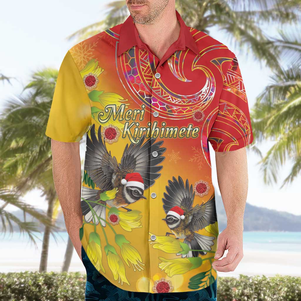 New Zealand Piwakawaka Christmas Hawaiian Shirt With Maori Pattern LT05 - Polynesian Pride