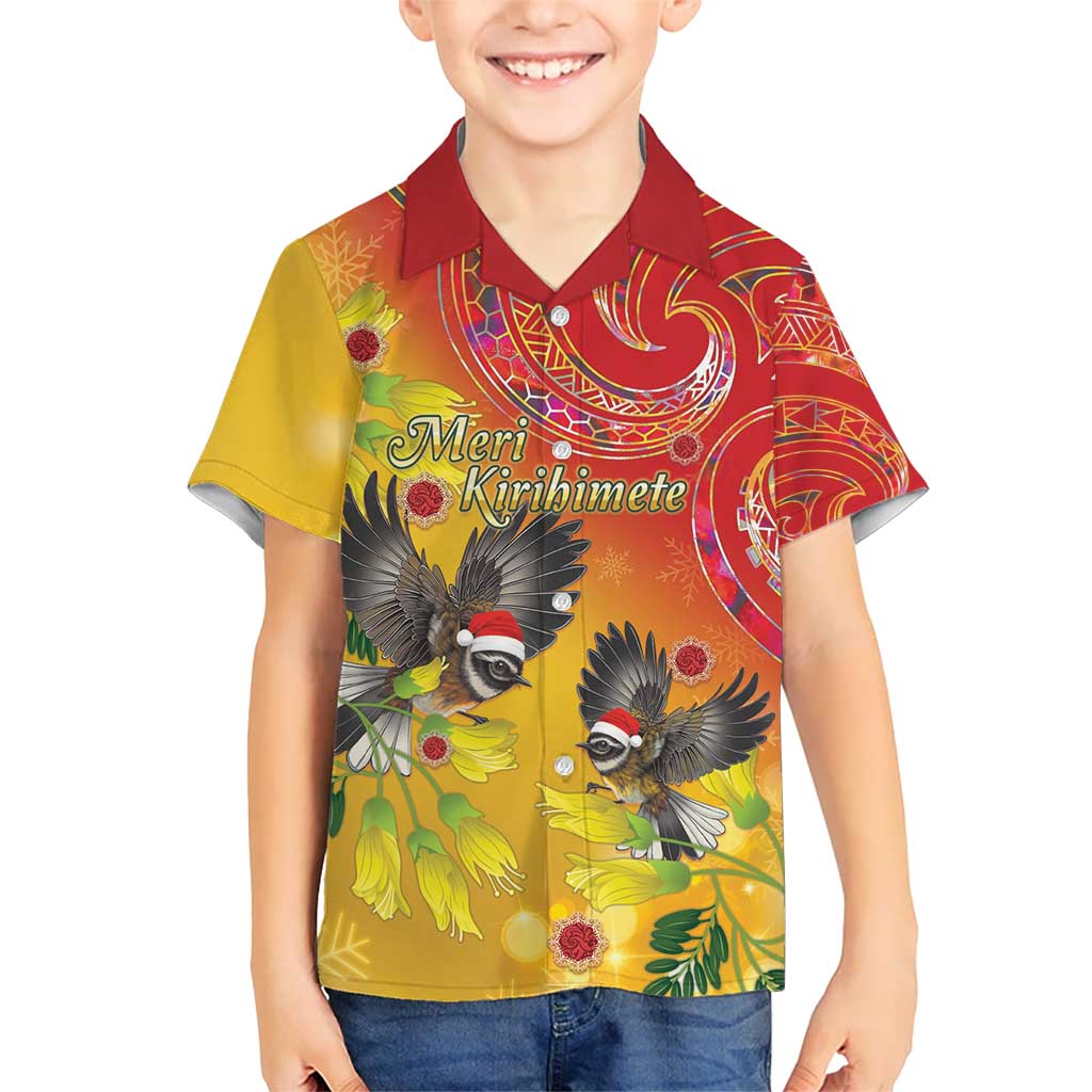 New Zealand Piwakawaka Christmas Hawaiian Shirt With Maori Pattern LT05 - Polynesian Pride