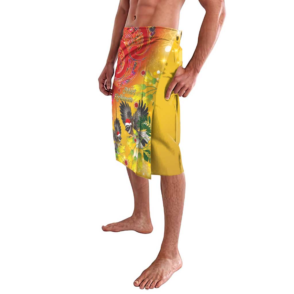 New Zealand Piwakawaka Christmas Lavalava With Maori Pattern LT05 - Polynesian Pride