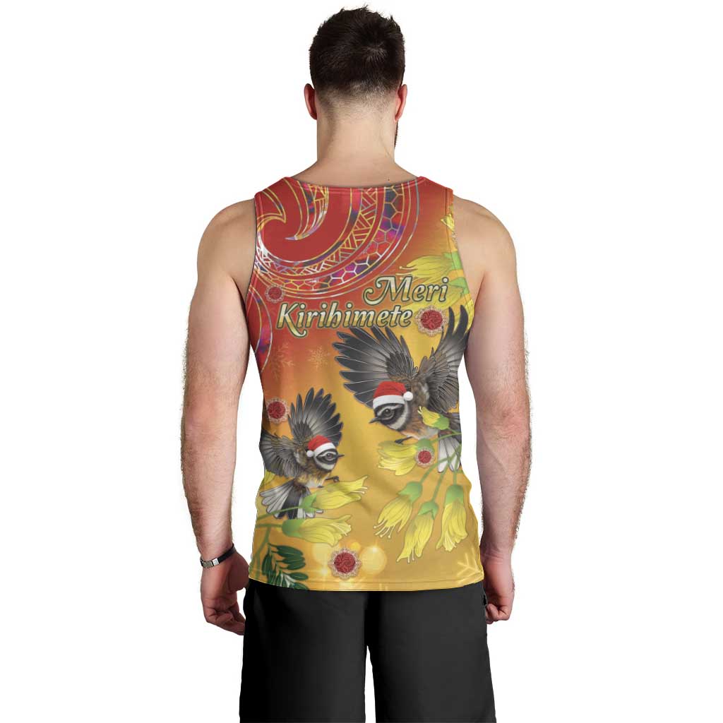 New Zealand Piwakawaka Christmas Men Tank Top With Maori Pattern LT05 - Polynesian Pride