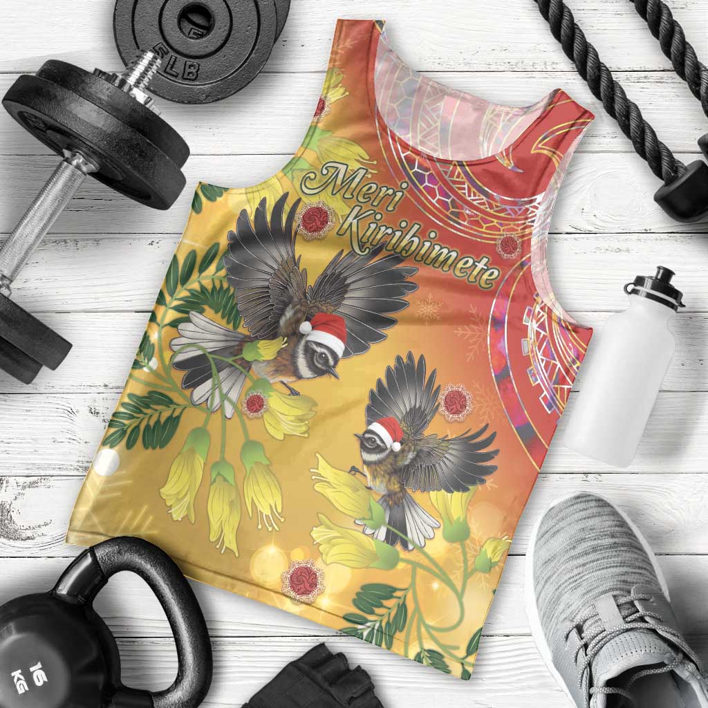 New Zealand Piwakawaka Christmas Men Tank Top With Maori Pattern LT05 - Polynesian Pride