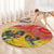 New Zealand Piwakawaka Christmas Round Carpet With Maori Pattern