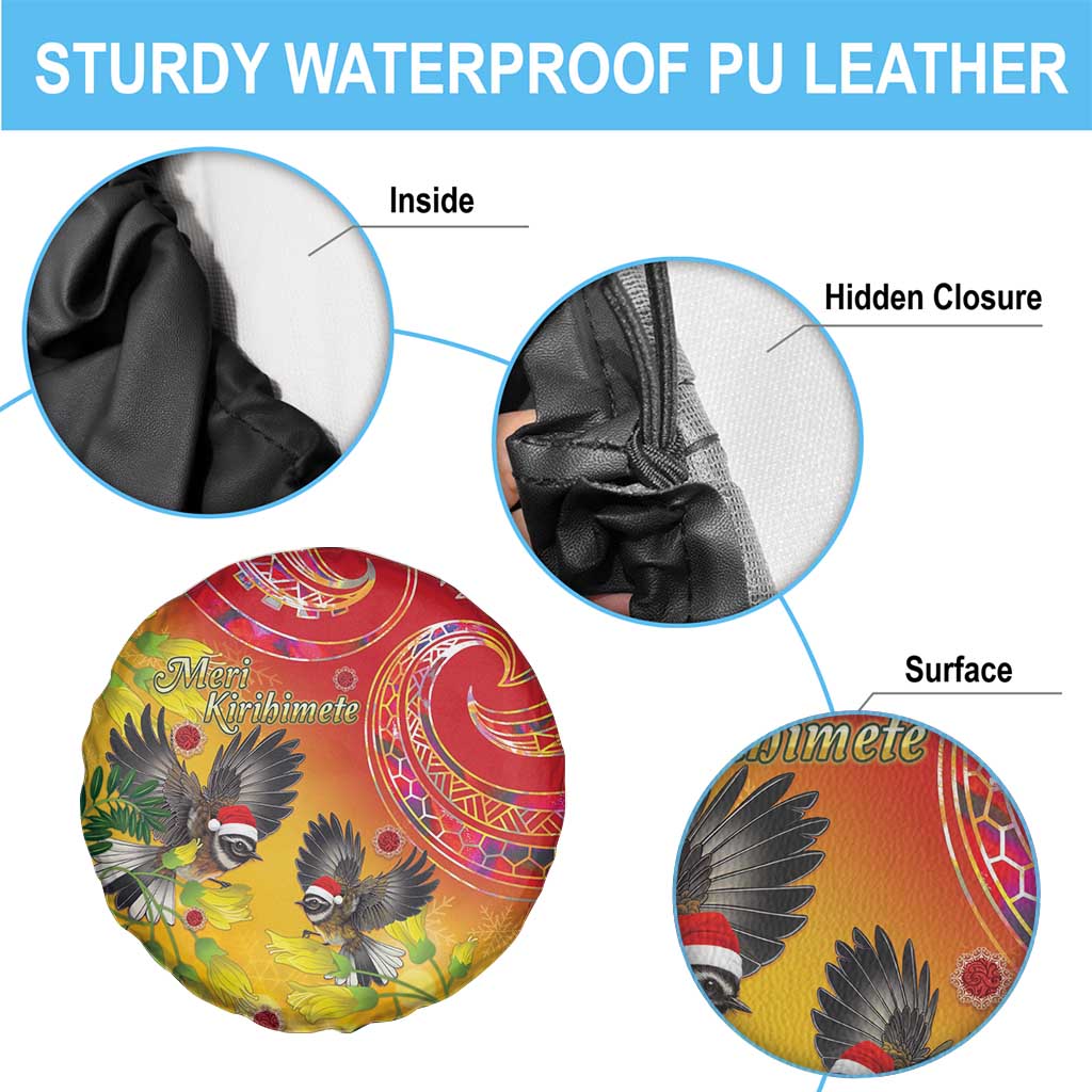 New Zealand Piwakawaka Christmas Spare Tire Cover With Maori Pattern LT05 - Polynesian Pride