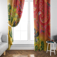 New Zealand Piwakawaka Christmas Window Curtain With Maori Pattern LT05 - Polynesian Pride