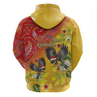 New Zealand Piwakawaka Christmas Zip Hoodie With Maori Pattern