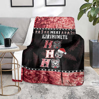 New Zealand Tiki Christmas Blanket Ho Ho Ho Paua Shell Glitter Red LT05 - Polynesian Pride