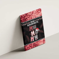 New Zealand Tiki Christmas Canvas Wall Art Ho Ho Ho Paua Shell Glitter Red LT05 - Polynesian Pride