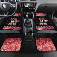 New Zealand Tiki Christmas Car Mats Ho Ho Ho Paua Shell Glitter Red LT05 Set 4pcs Black - Polynesian Pride
