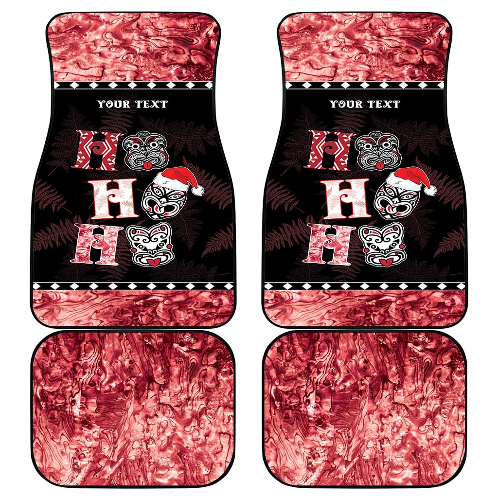 New Zealand Tiki Christmas Car Mats Ho Ho Ho Paua Shell Glitter Red LT05 - Polynesian Pride