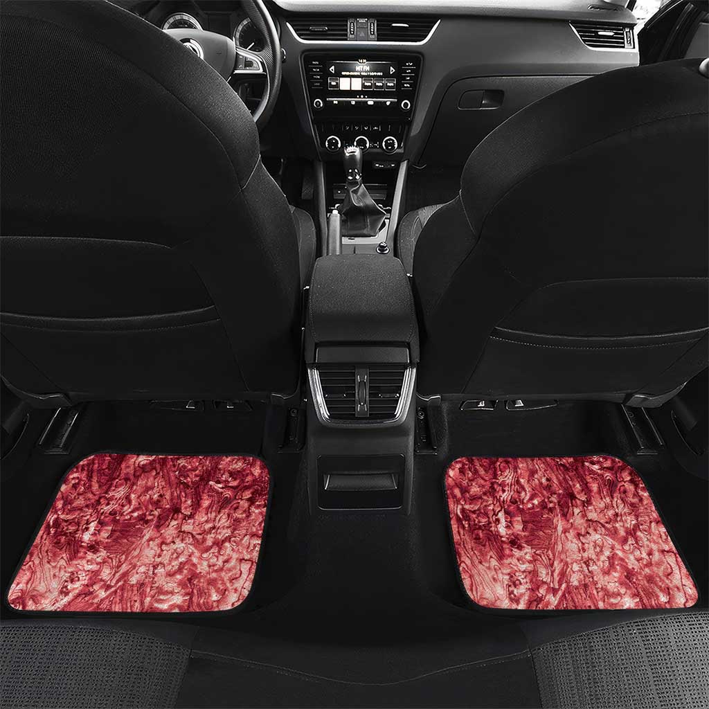 New Zealand Tiki Christmas Car Mats Ho Ho Ho Paua Shell Glitter Red LT05 Set 2pcs - Back Black - Polynesian Pride