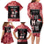 Personalised New Zealand Tiki Christmas Family Matching Long Sleeve Bodycon Dress and Hawaiian Shirt Ho Ho Ho Paua Shell Glitter Red