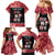 Personalised New Zealand Tiki Christmas Family Matching Mermaid Dress and Hawaiian Shirt Ho Ho Ho Paua Shell Glitter Red