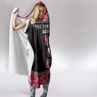 New Zealand Tiki Christmas Hooded Blanket Ho Ho Ho Paua Shell Glitter Red LT05 - Polynesian Pride