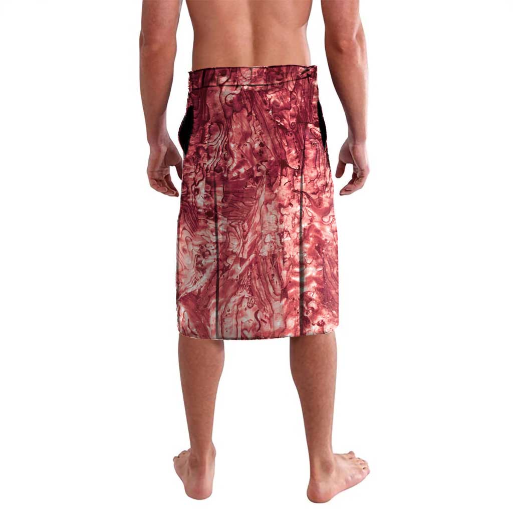 Personalised New Zealand Tiki Christmas Lavalava Ho Ho Ho Paua Shell Glitter Red LT05 - Polynesian Pride