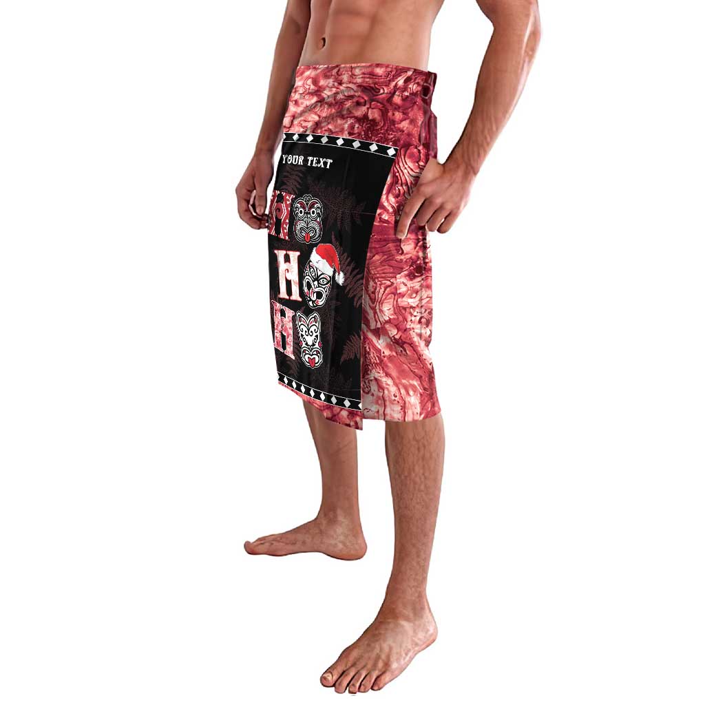 Personalised New Zealand Tiki Christmas Lavalava Ho Ho Ho Paua Shell Glitter Red LT05 - Polynesian Pride