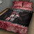 New Zealand Tiki Christmas Quilt Bed Set Ho Ho Ho Paua Shell Glitter Red