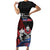 Samoa Independence Day Short Sleeve Bodycon Dress Samoan Warriors Ula Fala LT05 Long Dress Black - Polynesian Pride