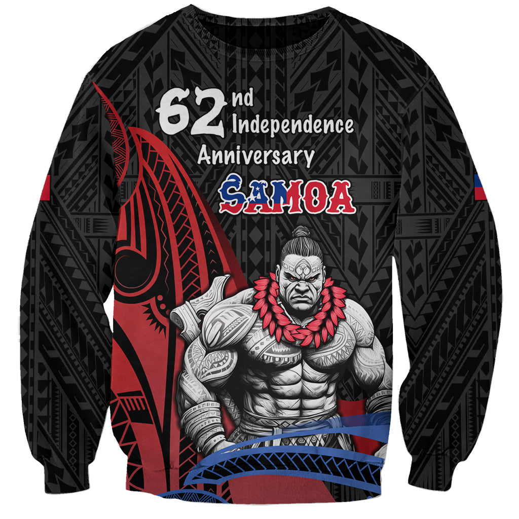 Samoa Independence Day Sweatshirt Samoan Warriors Ula Fala LT05 Unisex Black - Polynesian Pride