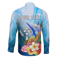 Personalised Kosrae Constitution Day Family Matching Puletasi Dress and Hawaiian Shirt Humpback Whale Tropical Flowers LT05 - Polynesian Pride