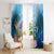 Kosrae Constitution Day Window Curtain Humpback Whale Tropical Flowers LT05 - Polynesian Pride