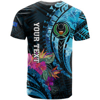 Personalised FSM Pohnpei State T Shirt Tropical Flowers Tribal Pattern LT05 - Polynesian Pride