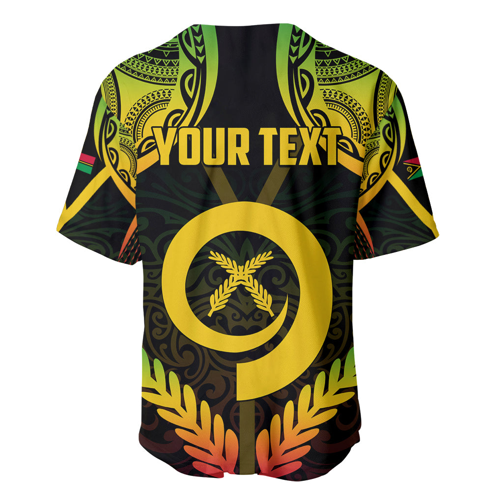 Personalised Vanuatu Father Lini Day Baseball Jersey Polynesian Tribal Pattern LT05 - Polynesian Pride