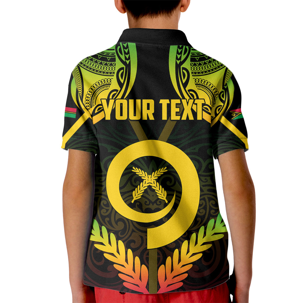 Personalised Vanuatu Father Lini Day Kid Polo Shirt Polynesian Tribal Pattern LT05 - Polynesian Pride