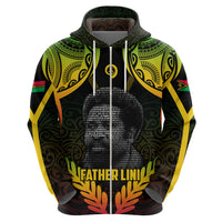 Personalised Vanuatu Father Lini Day Zip Hoodie Polynesian Tribal Pattern LT05 - Polynesian Pride