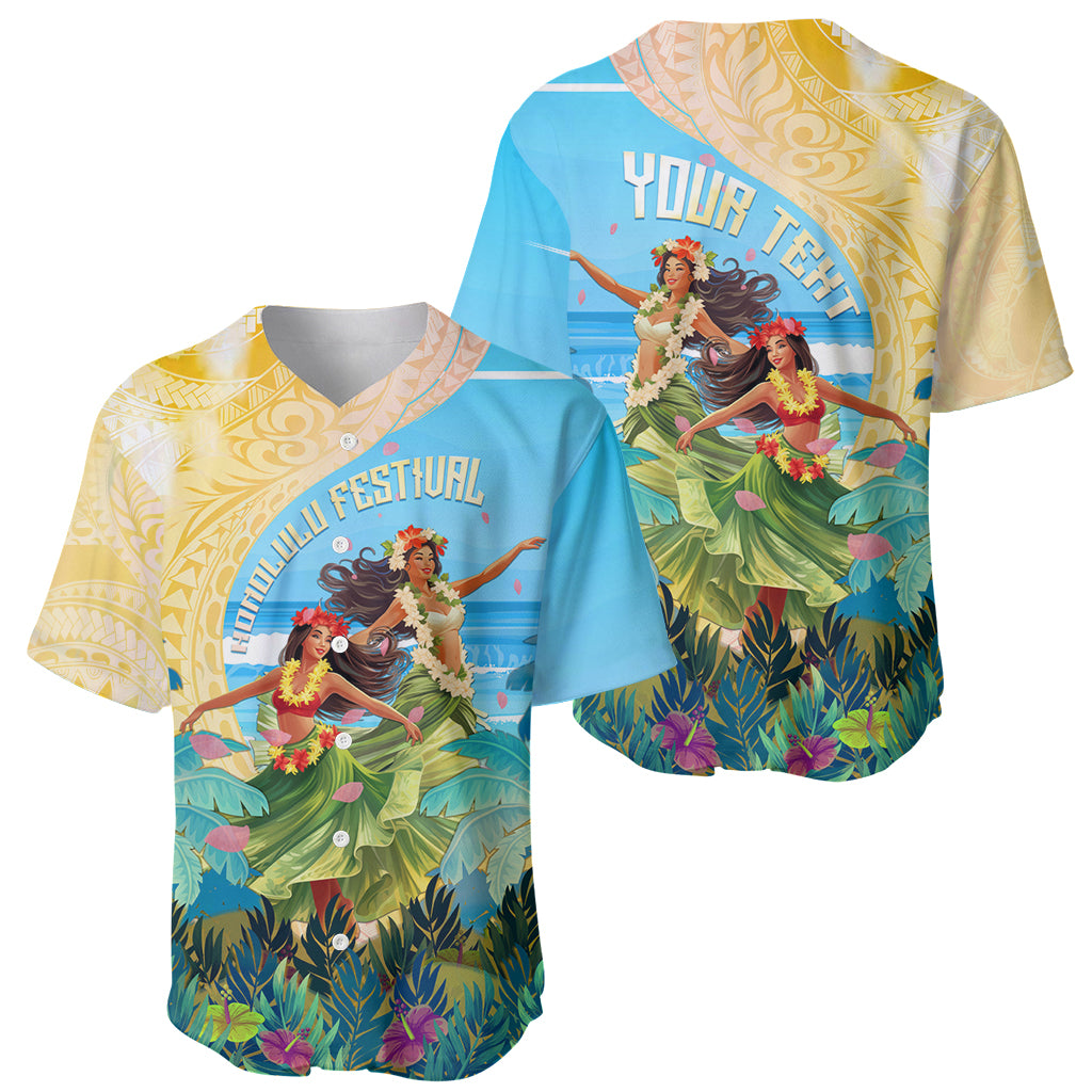 Personalised Hawaii Honolulu Festival Baseball Jersey Hula Girls Tropical Vibe LT05 - Polynesian Pride