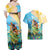 Personalised Hawaii Honolulu Festival Couples Matching Off Shoulder Maxi Dress and Hawaiian Shirt Hula Girls Tropical Vibe LT05 - Polynesian Pride